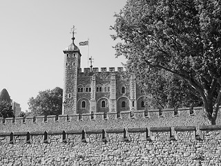 Image showing Black and white Tower of London