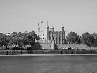 Image showing Black and white Tower of London