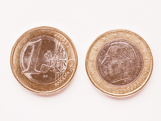 Image showing  Belgian 1 Euro coin vintage