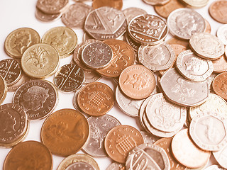 Image showing  Pound coins vintage