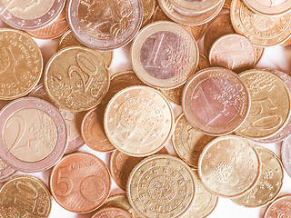 Image showing  Euro coins vintage