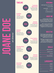 Image showing Pink gray modern resume cv template design