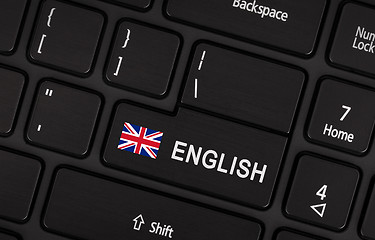 Image showing Enter button with flag UK- Concept of language