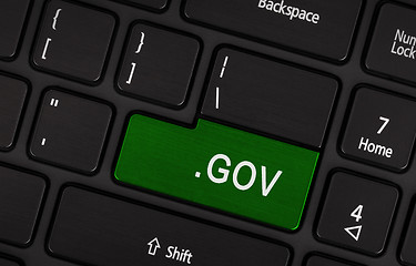 Image showing Computer key green - .gov