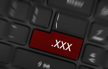 Image showing Pressing porn button on a computer keyboard