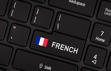 Image showing Enter button with flag France - Concept of language