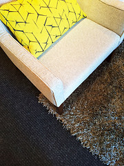 Image showing Armchair on a fluffy carpet