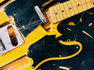 Image showing Old broken electric guitar