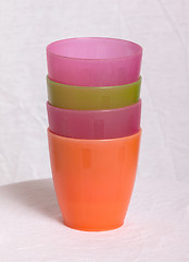Image showing Empty plastic cups isolated