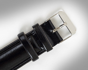 Image showing Wrist watch with leather wristlet isolated