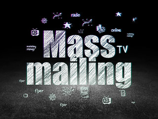 Image showing Marketing concept: Mass Mailing in grunge dark room