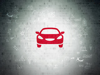 Image showing Travel concept: Car on Digital Paper background