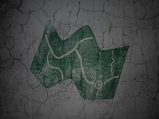 Image showing Travel concept: Map on grunge wall background