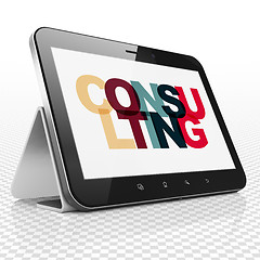 Image showing Business concept: Tablet Computer with Consulting on  display