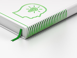 Image showing Finance concept: closed book, Head With Lightbulb on white background