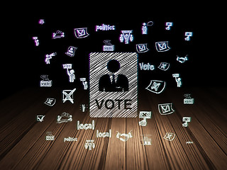 Image showing Politics concept: Ballot in grunge dark room