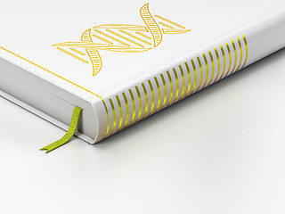 Image showing Healthcare concept: closed book, DNA on white background