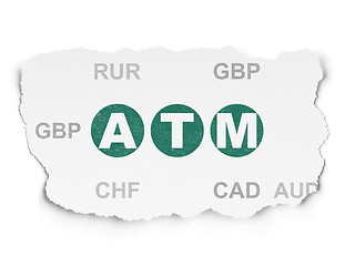 Image showing Money concept: ATM on Torn Paper background