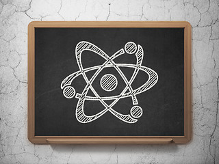 Image showing Science concept: Molecule on chalkboard background