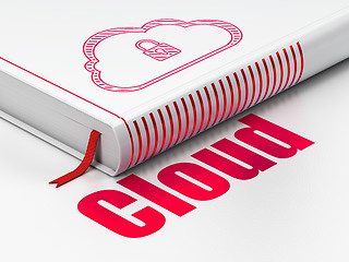 Image showing Cloud technology concept: book Cloud With Padlock, Cloud on white background