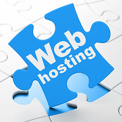 Image showing Web development concept: Web Hosting on puzzle background