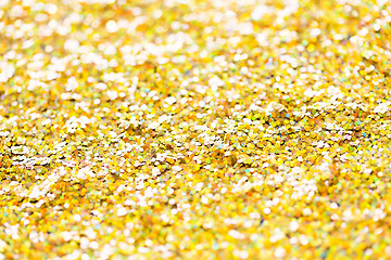 Image showing golden glitter or yellow sequins background