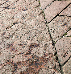 Image showing sanpietrini  arsizio  stree    pavement of a curch and marble