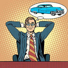 Image showing Businessman dreaming about a car