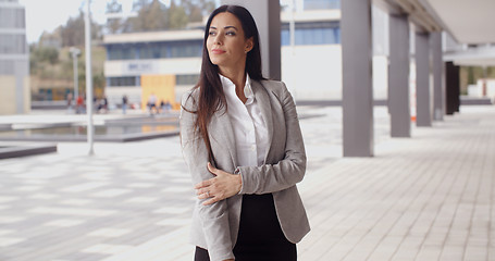 Image showing Grinning optimistic business woman