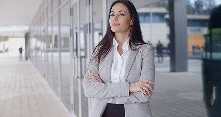 Image showing Confident business woman with folded arms