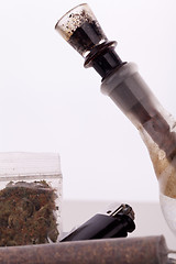 Image showing Close up of marijuana and smoking paraphernalia