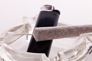 Image showing Close up of marijuana and smoking paraphernalia