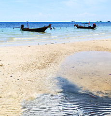 Image showing asia in the  kho tao bay isle white  beach     china sea anchor