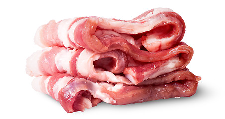 Image showing Bacon strips arranged in layers