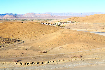 Image showing brown construction   in    valley  morocco      