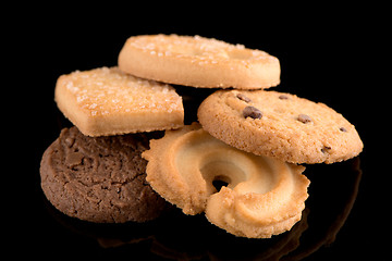 Image showing Butter cookies on black