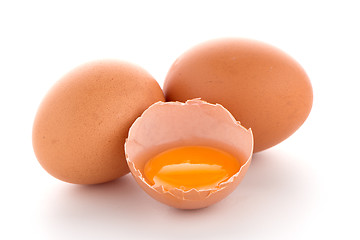 Image showing Raw eggs isolated on white