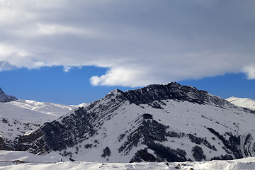 Image showing Winter mountains at nice sun evening