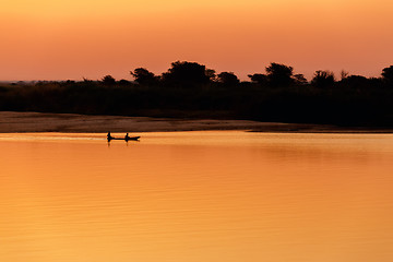 Image showing African sunset on Zambezi