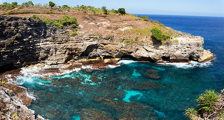 Image showing coastline at Nusa Penida island