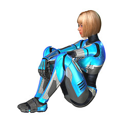 Image showing Female Cyborg on White