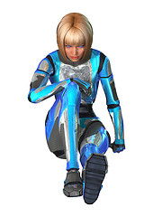 Image showing Female Cyborg on White