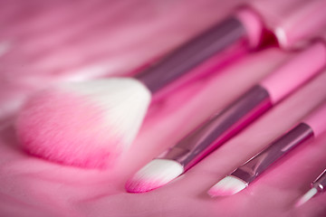 Image showing pink professional cosmetic brush 