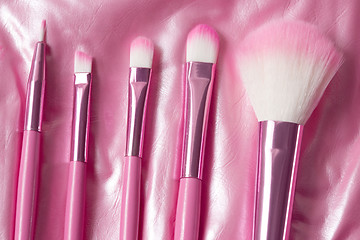 Image showing pink professional cosmetic brush 