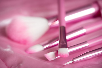 Image showing pink professional cosmetic brush 