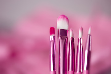 Image showing pink professional cosmetic brush 