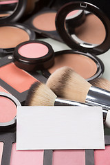 Image showing makeup cosmetics for eyes and bussiness card