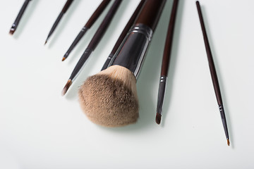 Image showing Makeup Brushes on white  background