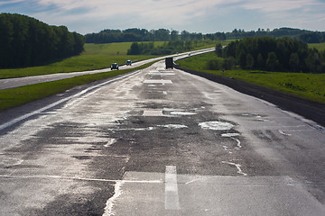 Image showing Driving on an empty road