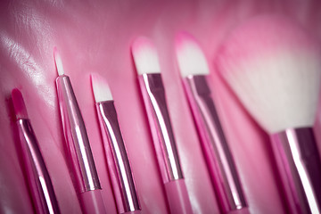 Image showing pink professional cosmetic brush 